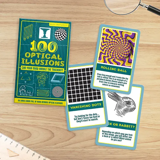 100 Optical Illusions – Mind-Bending Double-Sided Card Pack