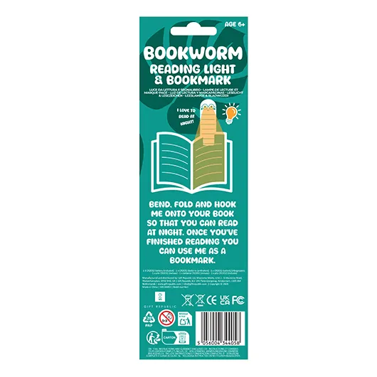 Bookworm Reading Light & Bookmark – Flexible LED Book Light