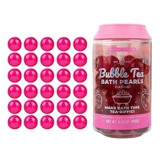 Bubble Tea Bath Pearls – Strawberry & Lychee Bath Soak