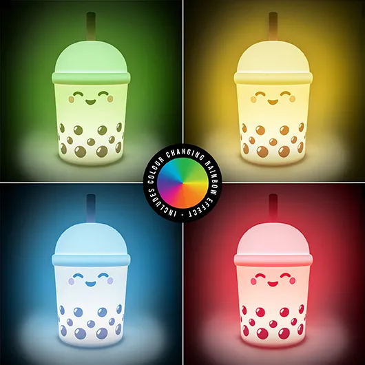 Bubble Tea Light – Soft-Touch Colour-Changing Novelty Lamp