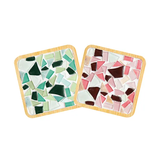 DIY Mosaic Coasters Kit – Create Two Custom Glass Tile Coasters