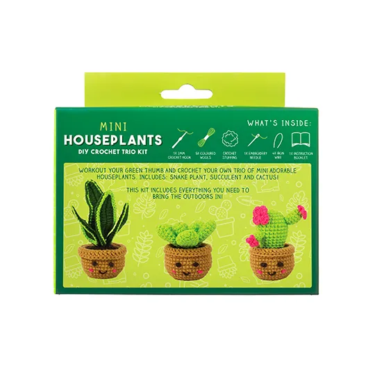Mini Houseplants DIY Crochet Trio Kit – Create 3 Adorable Plants
