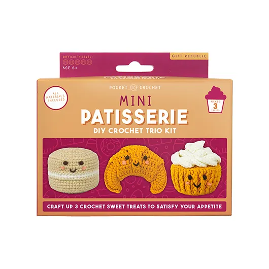 Mini Patisserie DIY Crochet Trio Kit – Create 3 Sweet Treats