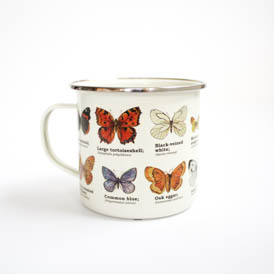 butterfly enamel mug