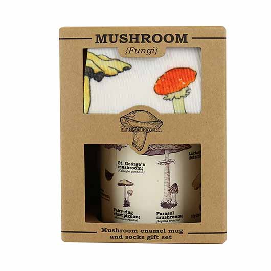 Mushroom Enamel Mug & Socks Gift Set