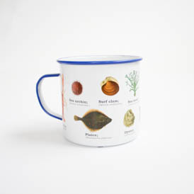 sea life enamel mug