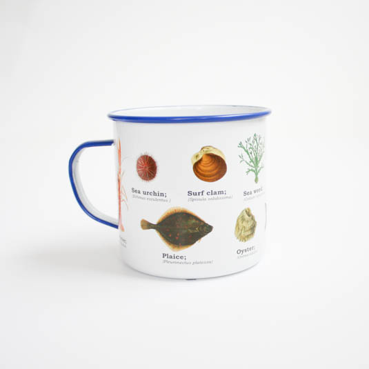 sea life enamel mug