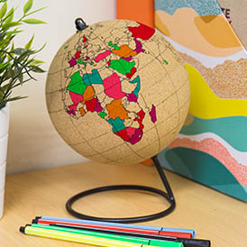 COLOR IN CORK GLOBE