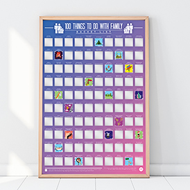 100 Anime Movie and Series Scratch off Bucket List Poster
